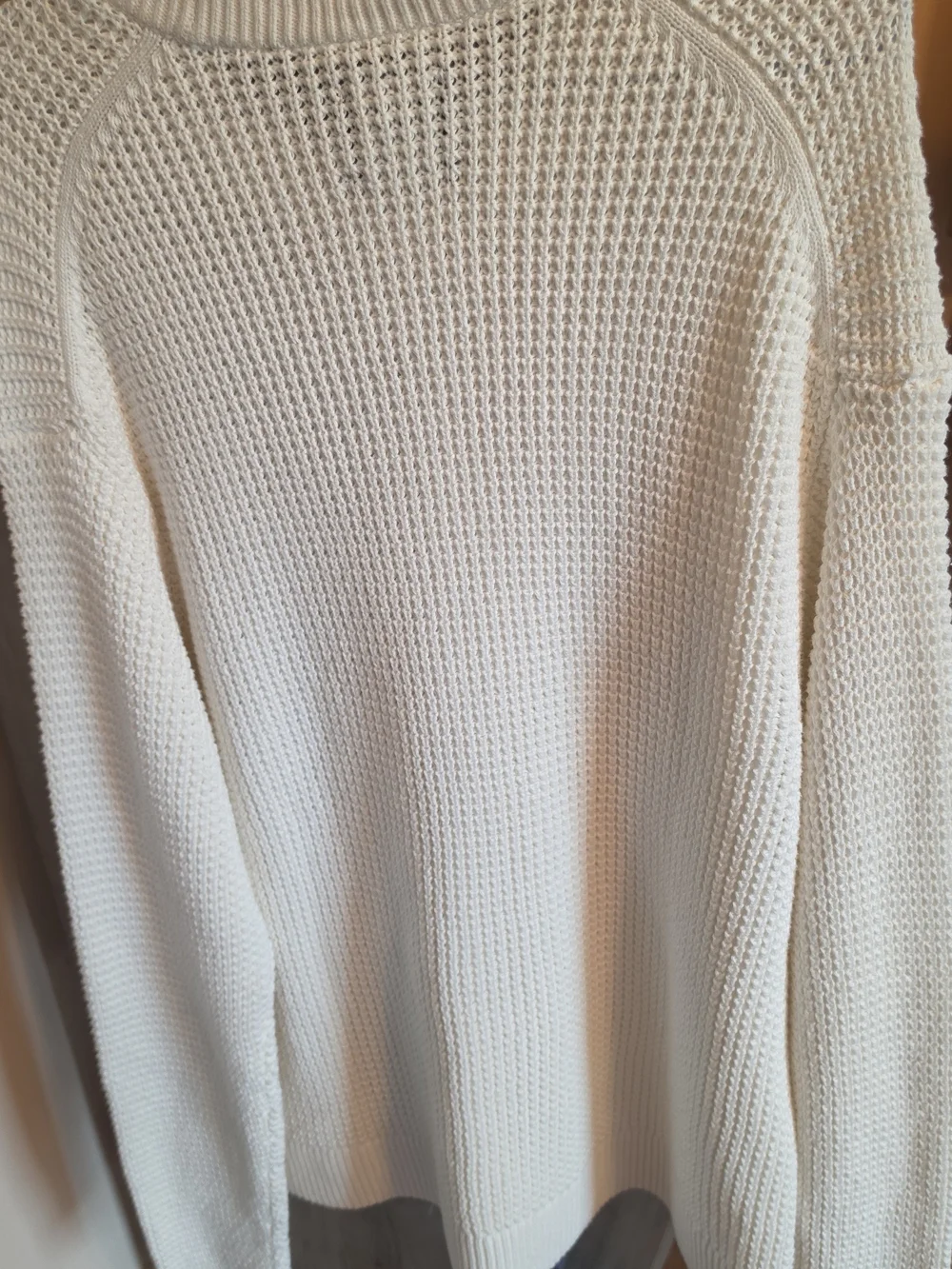 Abercrombie & Fitch Cream Waffle-Knit Crewneck Sweater